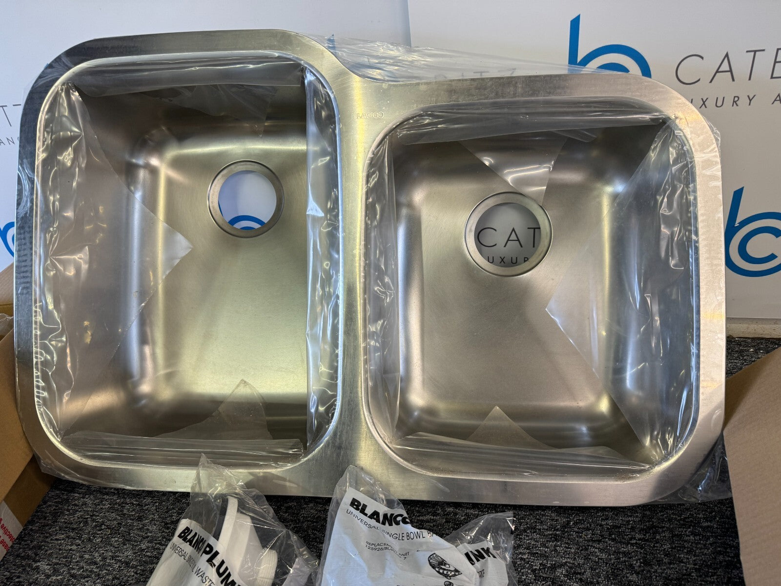 New UNUSED Blanco Supreme 735 - U Stainless Steel double basin bowl kitchen sink