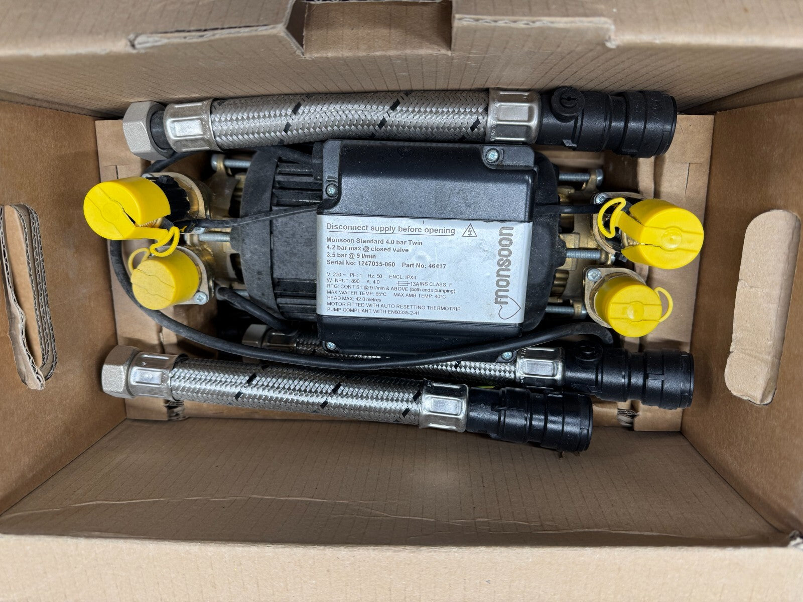 NEW Stuart Turner 46417 Monsoon 4.0 Bar Positive Head Twin Shower Pump BR758