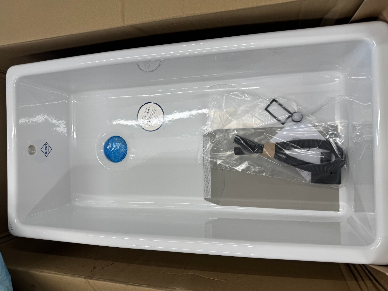NEW Shaws Of Darwen SCBU101WH Single bowl 100cm sink white BR2190