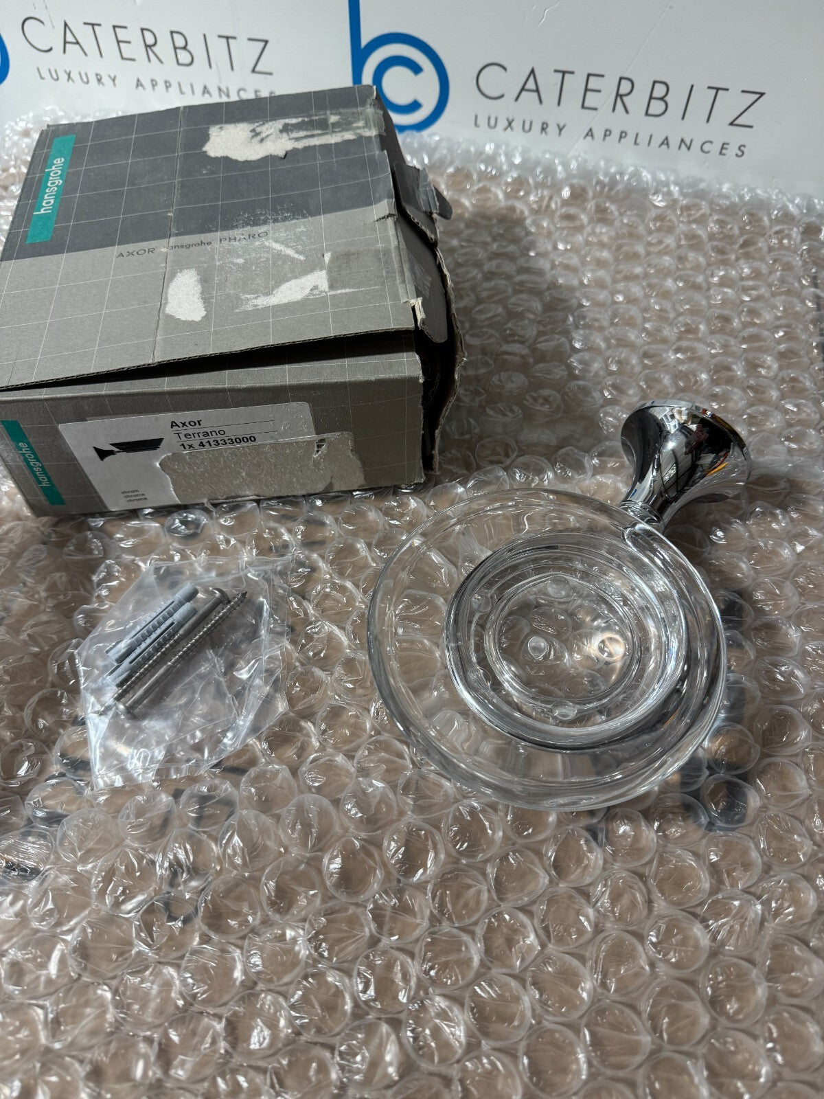 NEW AXOR Hansgrohe 41333000 Terrano Soap Dish Bathroom Holder Chrome BR889