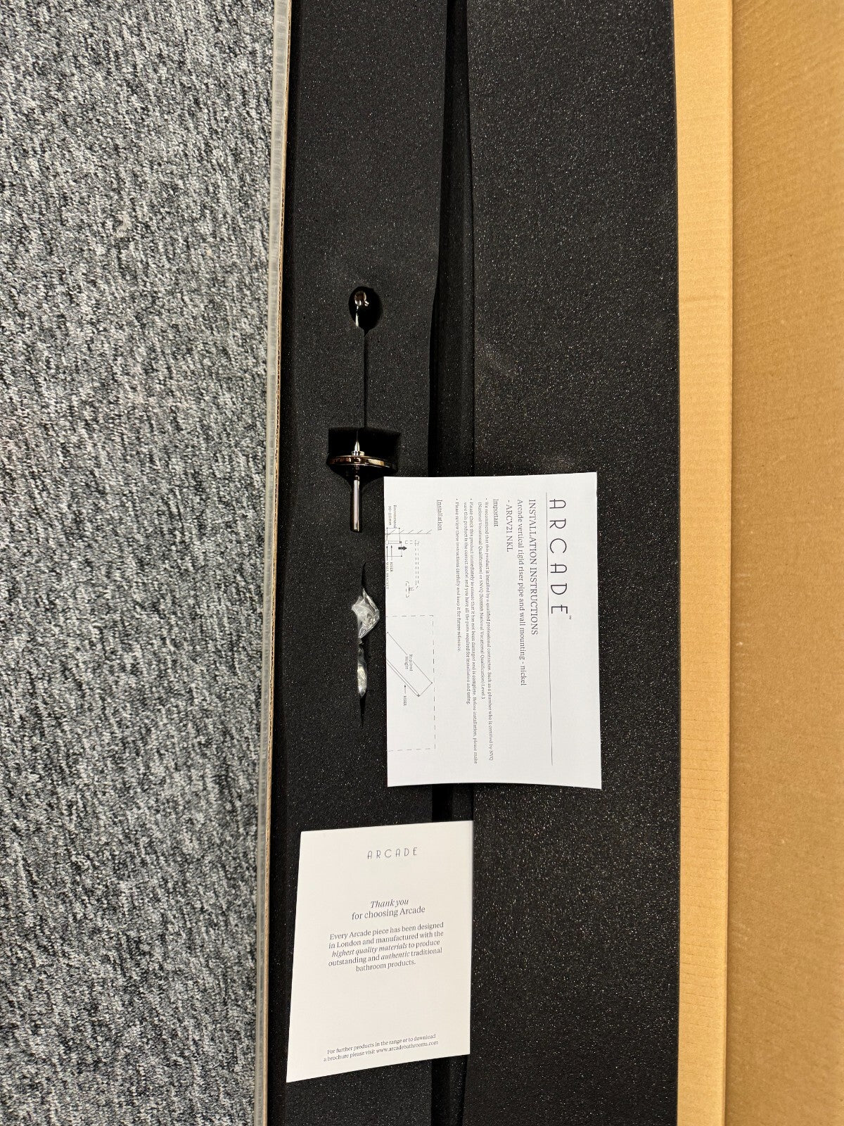 NEW Burlington Arcade ARCV21 NKL shower fixing nickel Rail BR828