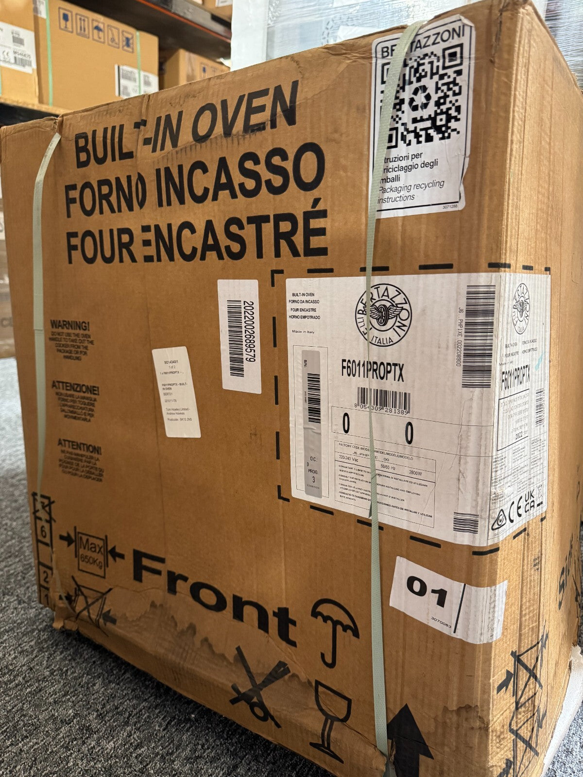 NEW Bertazzoni F6011PROPTX 60cm Pro Series Built In Oven Cooker appliance BR2091