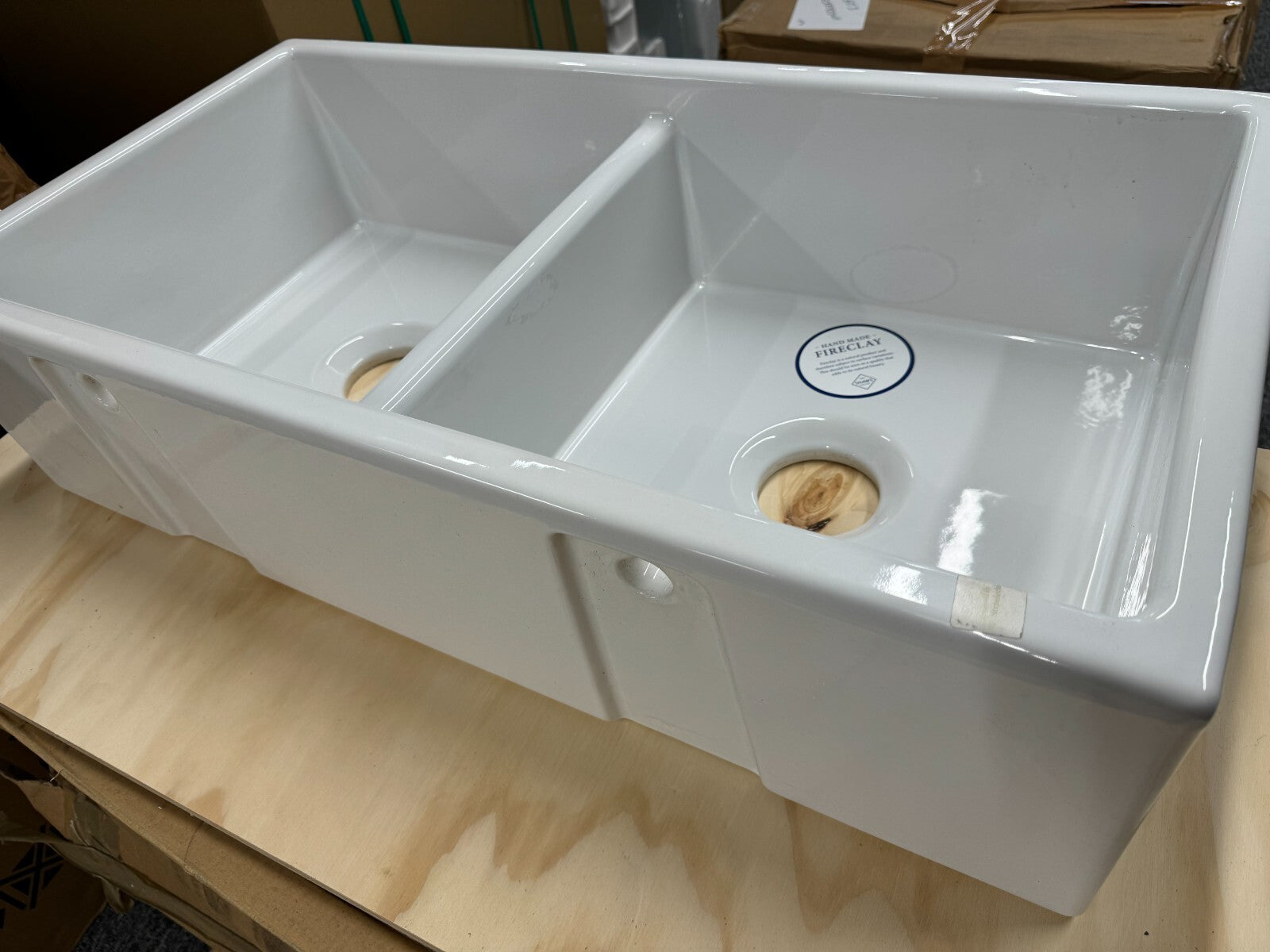 NEW Shaws Of Darwen SCSH900WH Double Bowl Kitchen Sink Basin white BR604