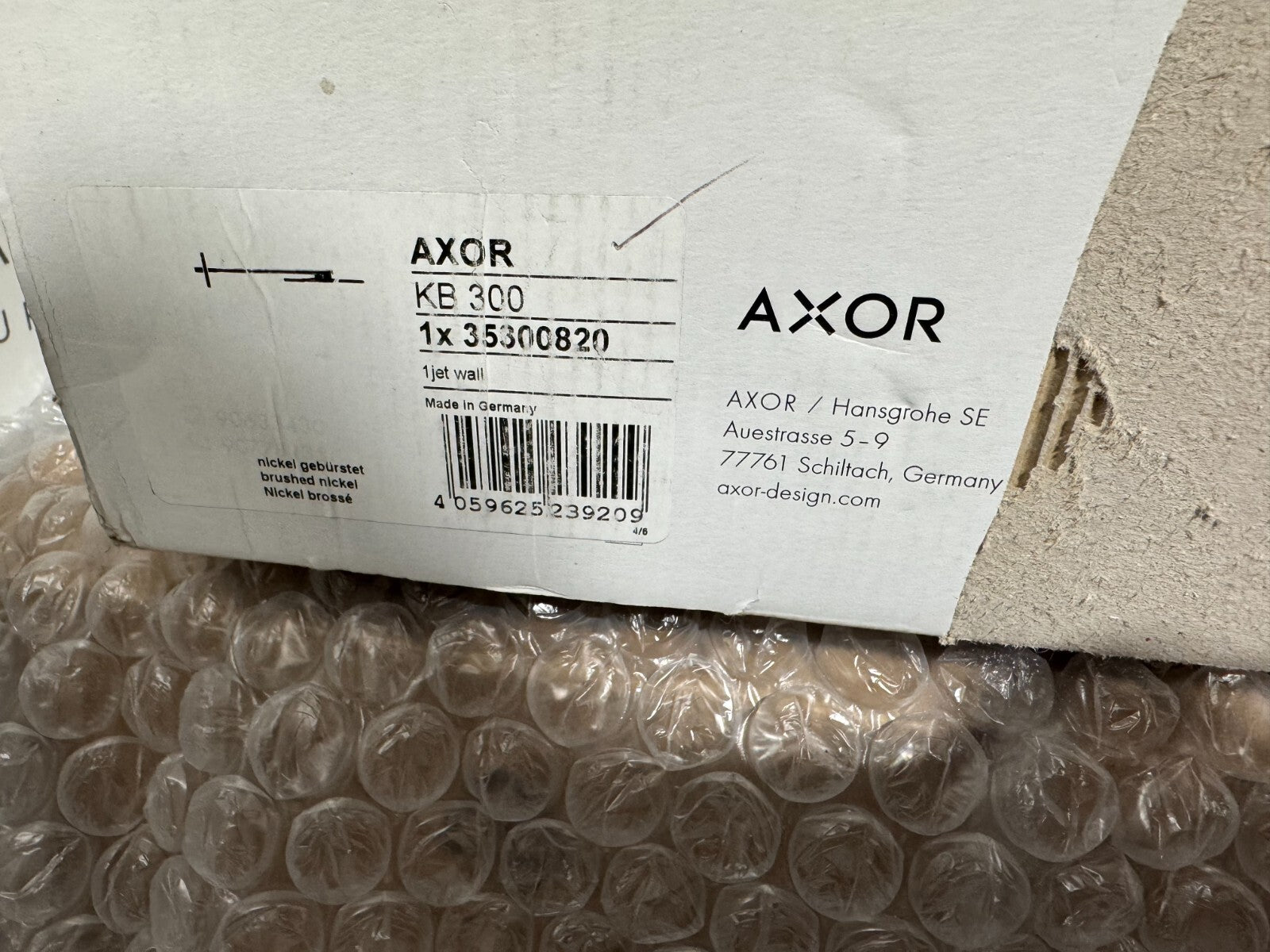 NEW AXOR Hansgrohe 35300820 shower Head KB 300 1 jet Nickel BR899