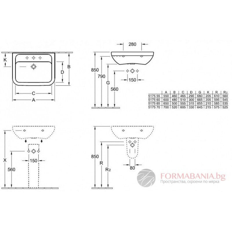 NEW Villeroy & Boch 5175 55 01 white Bathroom Sink Basin BR773