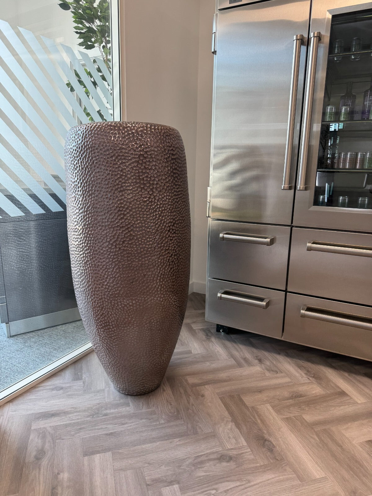 Ex Display BATUR TBV120 High handmade terracotta garden vase Pot By DOMANI