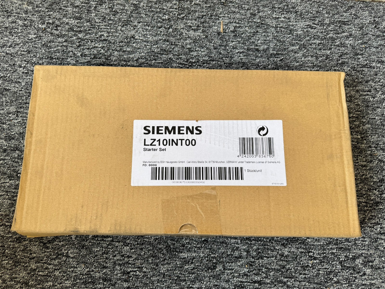 NEW Siemens LZ10INT00 Recirculating Kit Carbon Filter  BR2166