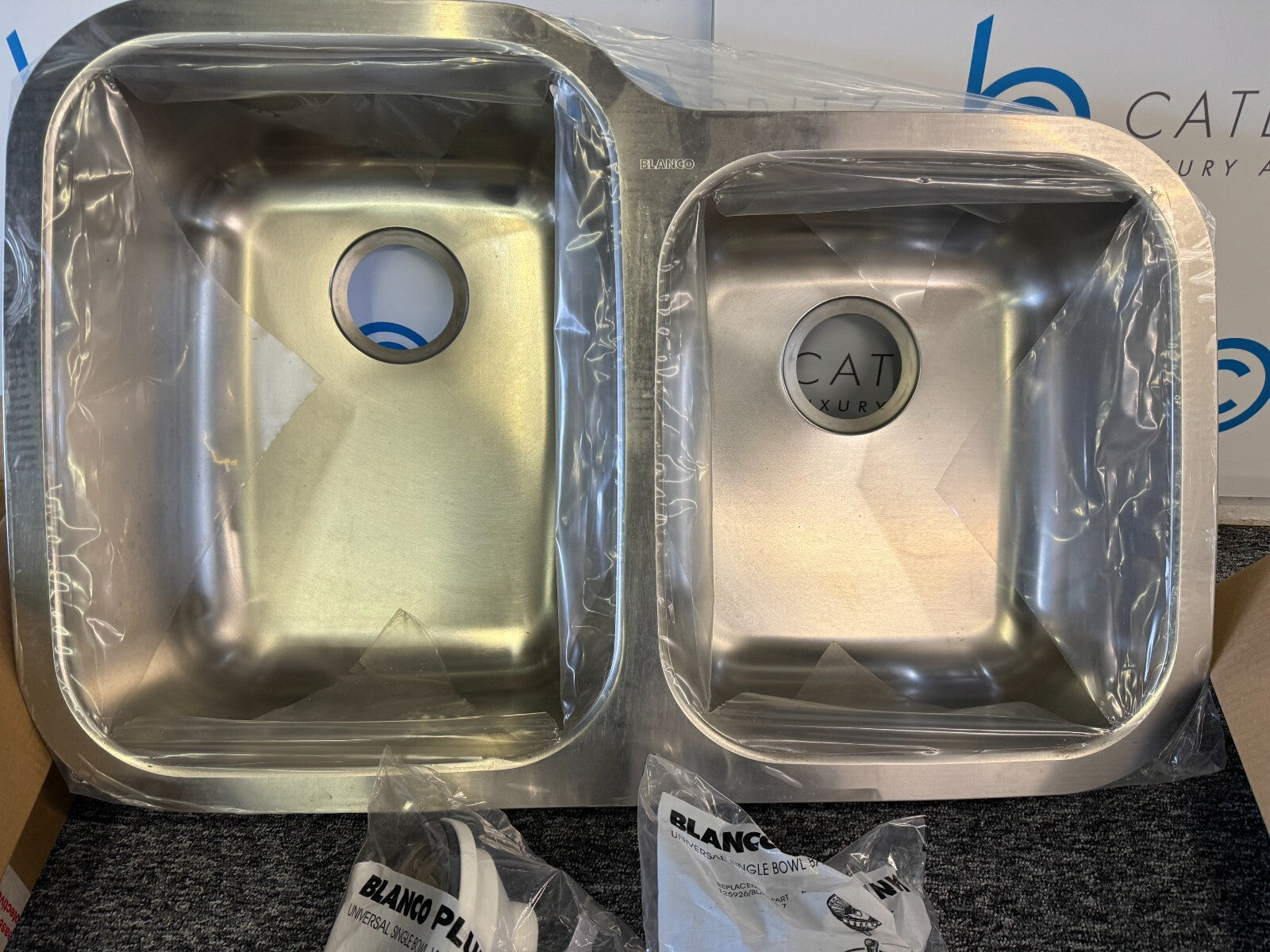 New UNUSED Blanco Supreme 735 - U Stainless Steel double basin bowl kitchen sink