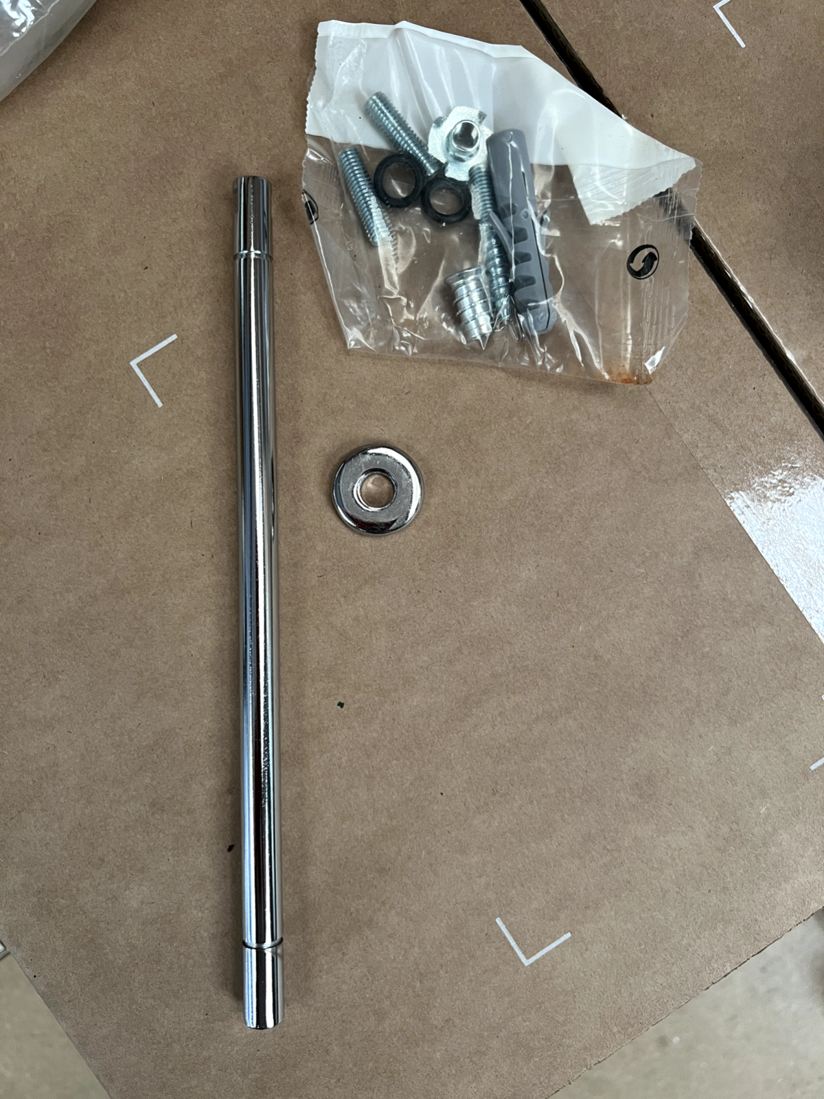 Glass Shelf Support Chrome Bar rod 25mm