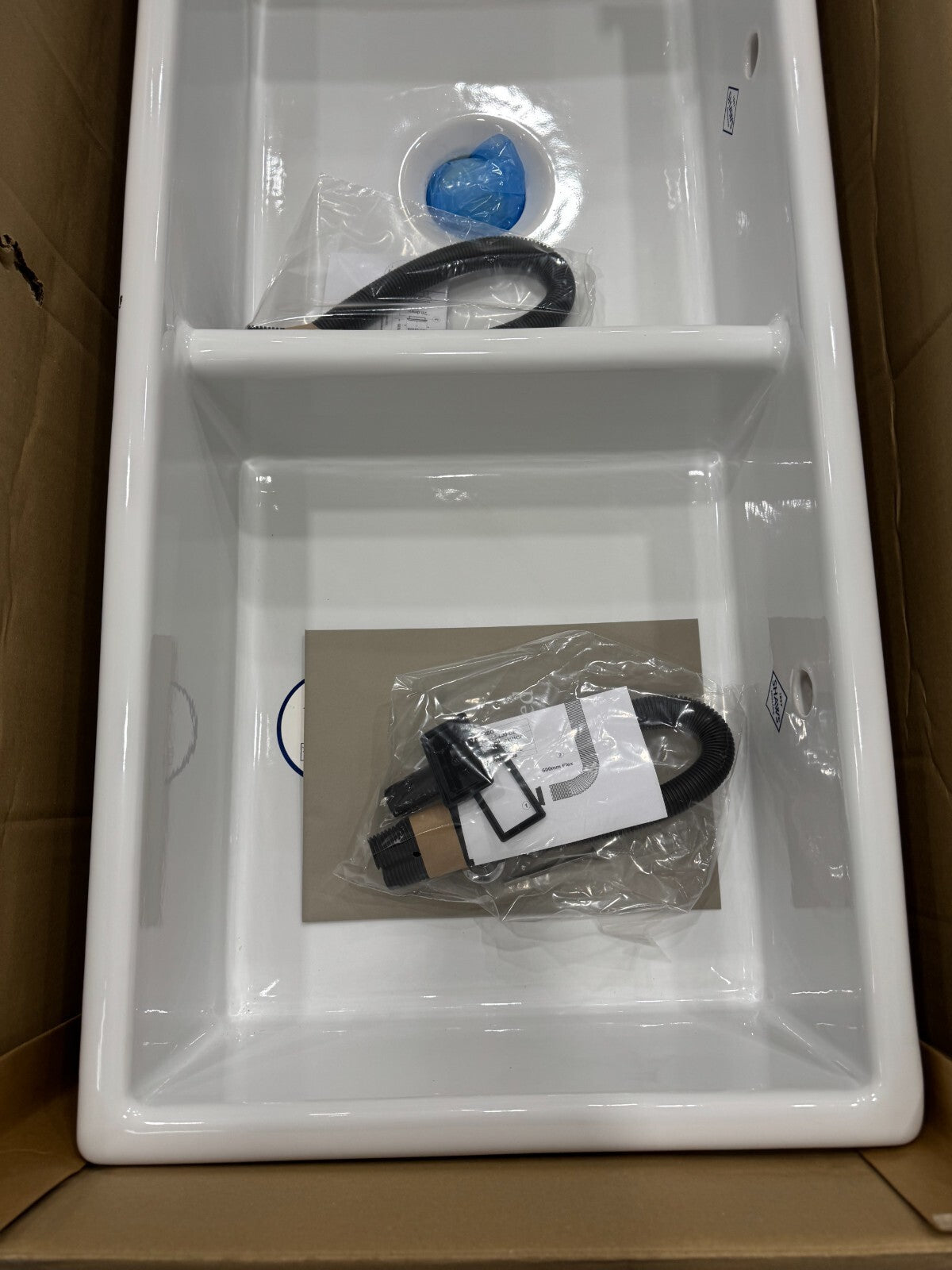New Shaws Of Darwen SCSH101WH Kitchen double basin sink White BR2239