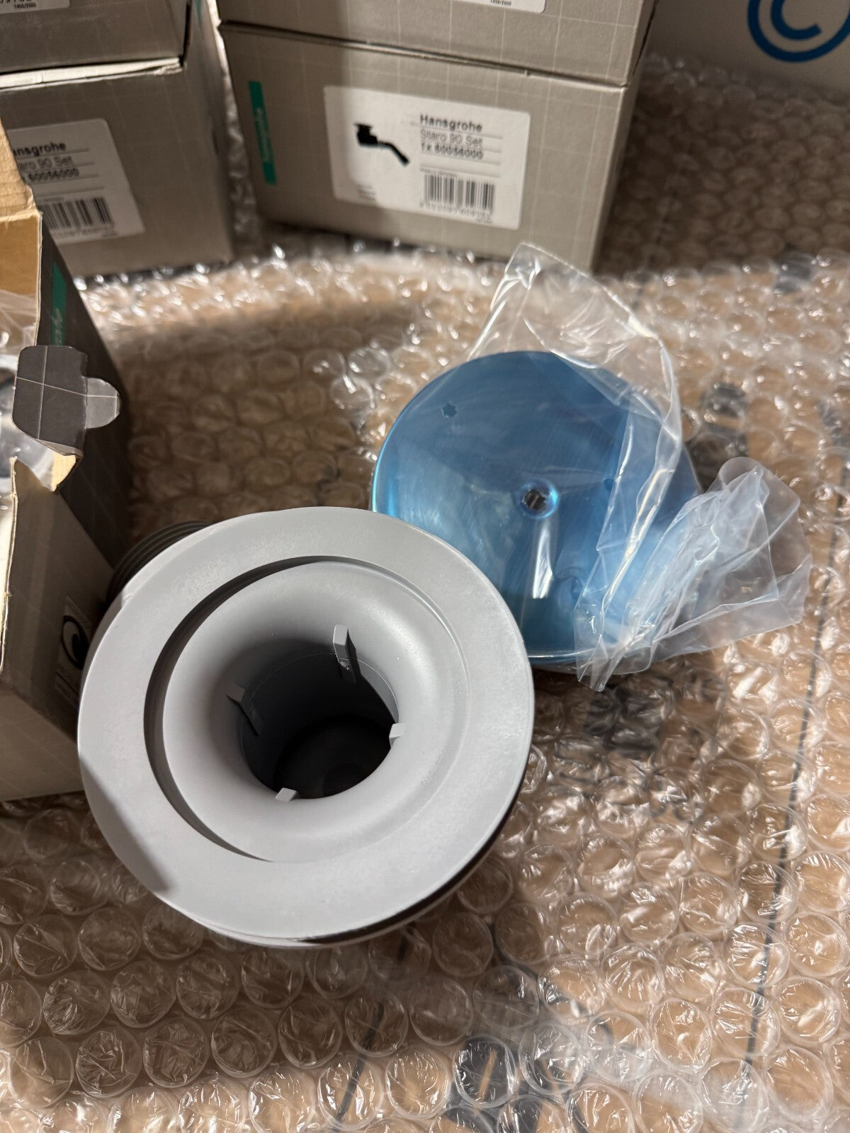 NEW Hansgrohe 60056000 Staro 90 Chrome Complete Shower Waste Drain Set BR887
