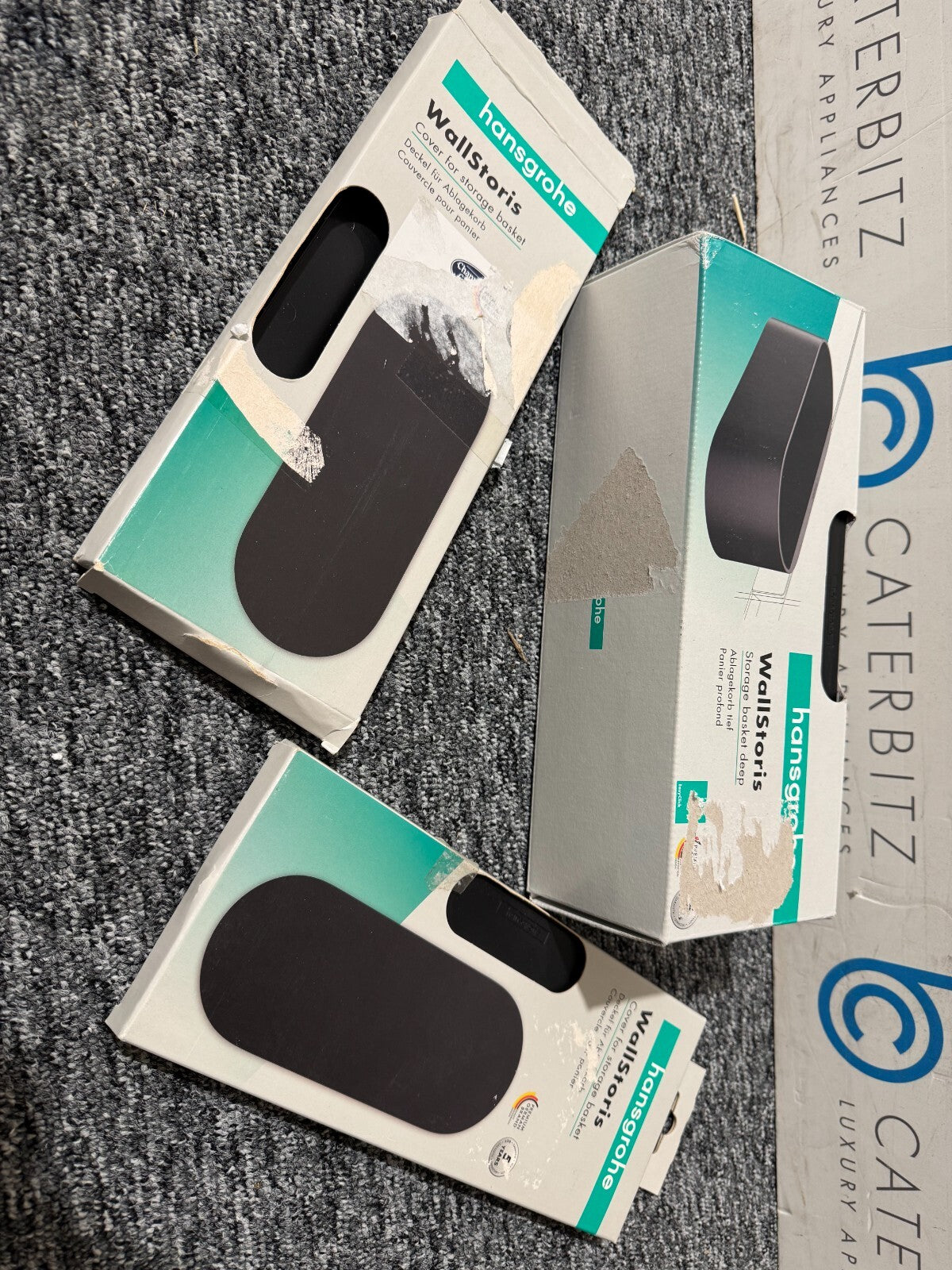 NEW Hansgrohe WallStoris Storage basket 27912670 & 2 x Lids 27925670 BR2145