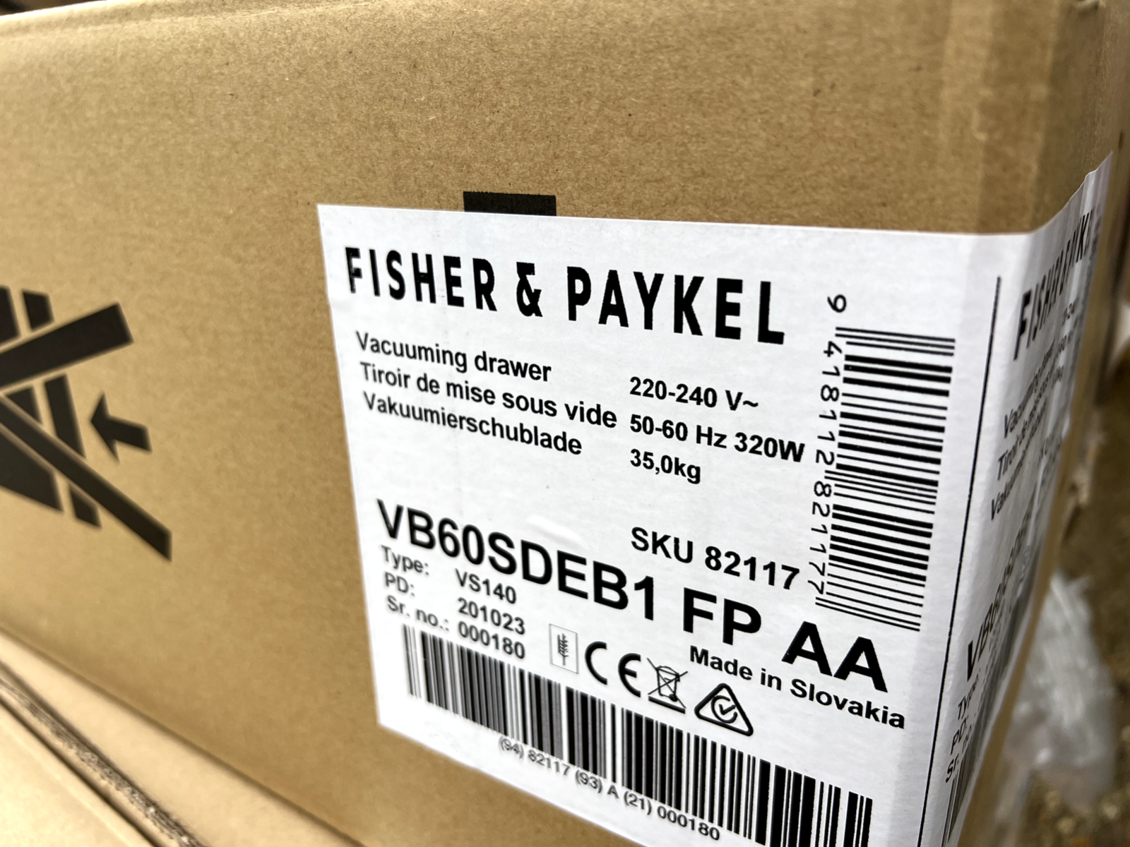 NEW Fisher & Paykel VB60SDEB1 Vacuum Drawer suction Sealer Black miele Neff