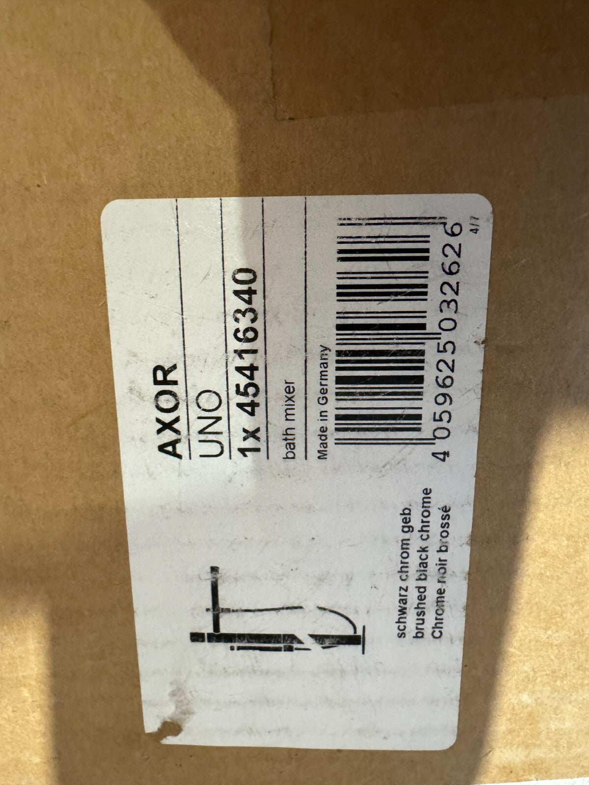 NEW Hansgrohe bath mixer Axor Uno Freestanding Tap Black Chrome 45416340 BR814