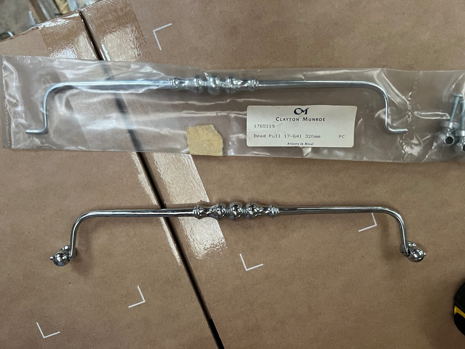 New Clayton Munroe Bead Pull Handle Kitchen Drawer Hardware Cabinet Antique Chro