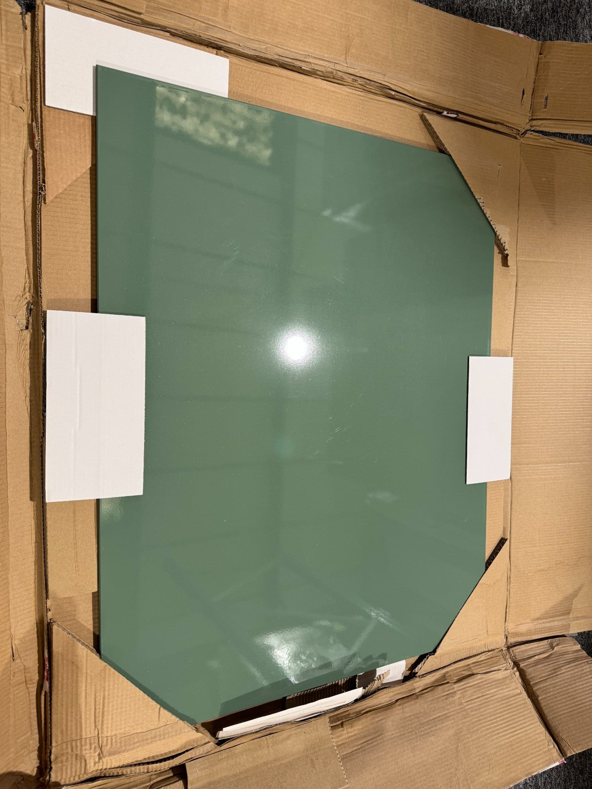 New Kitchen toughen Glass Splashback 600 x 750mm Olive Green BR2317
