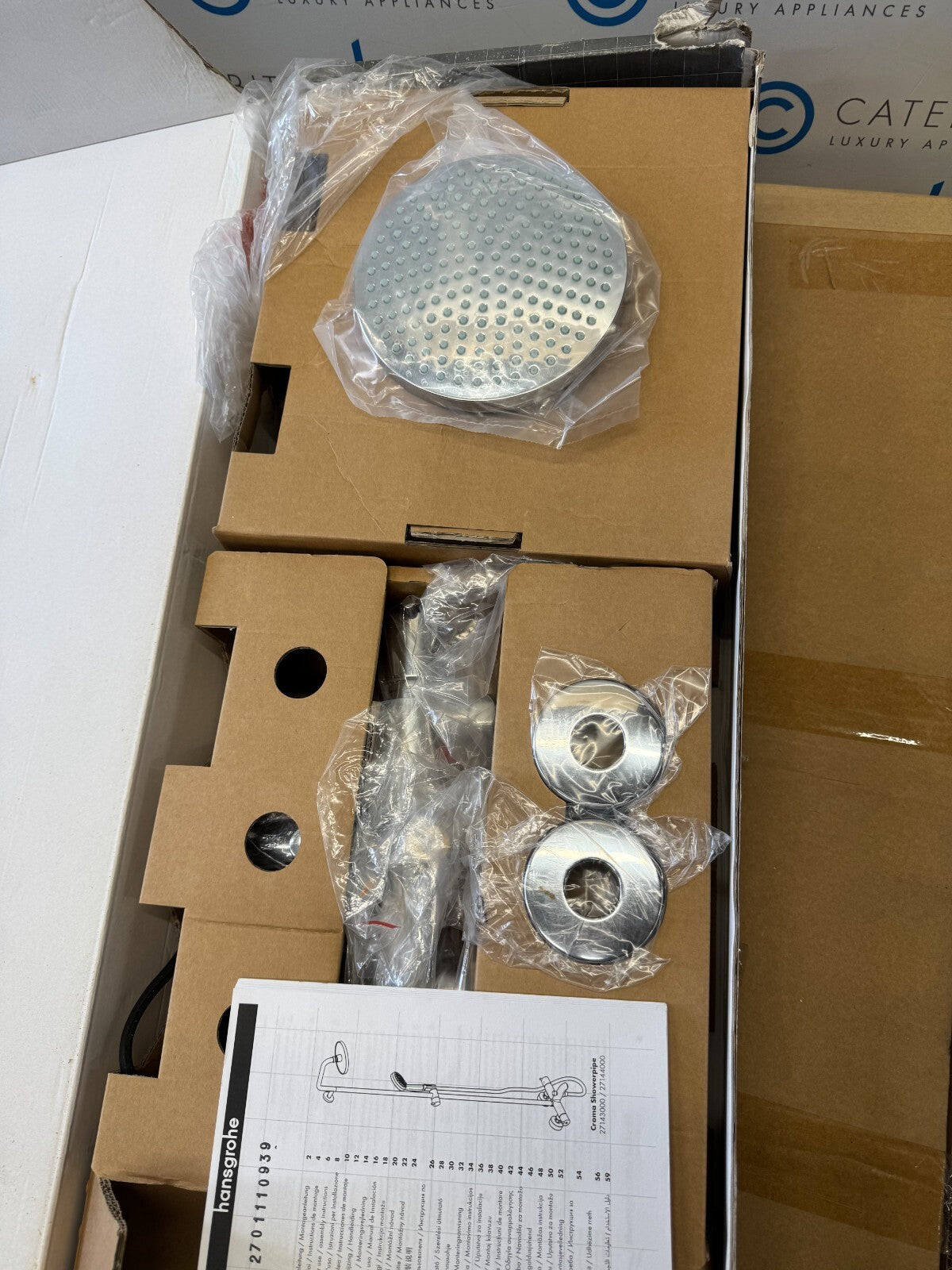 NEW Hansgrohe HG Showerpipe Croma bath Shower head set Chrome 27143000 BR744
