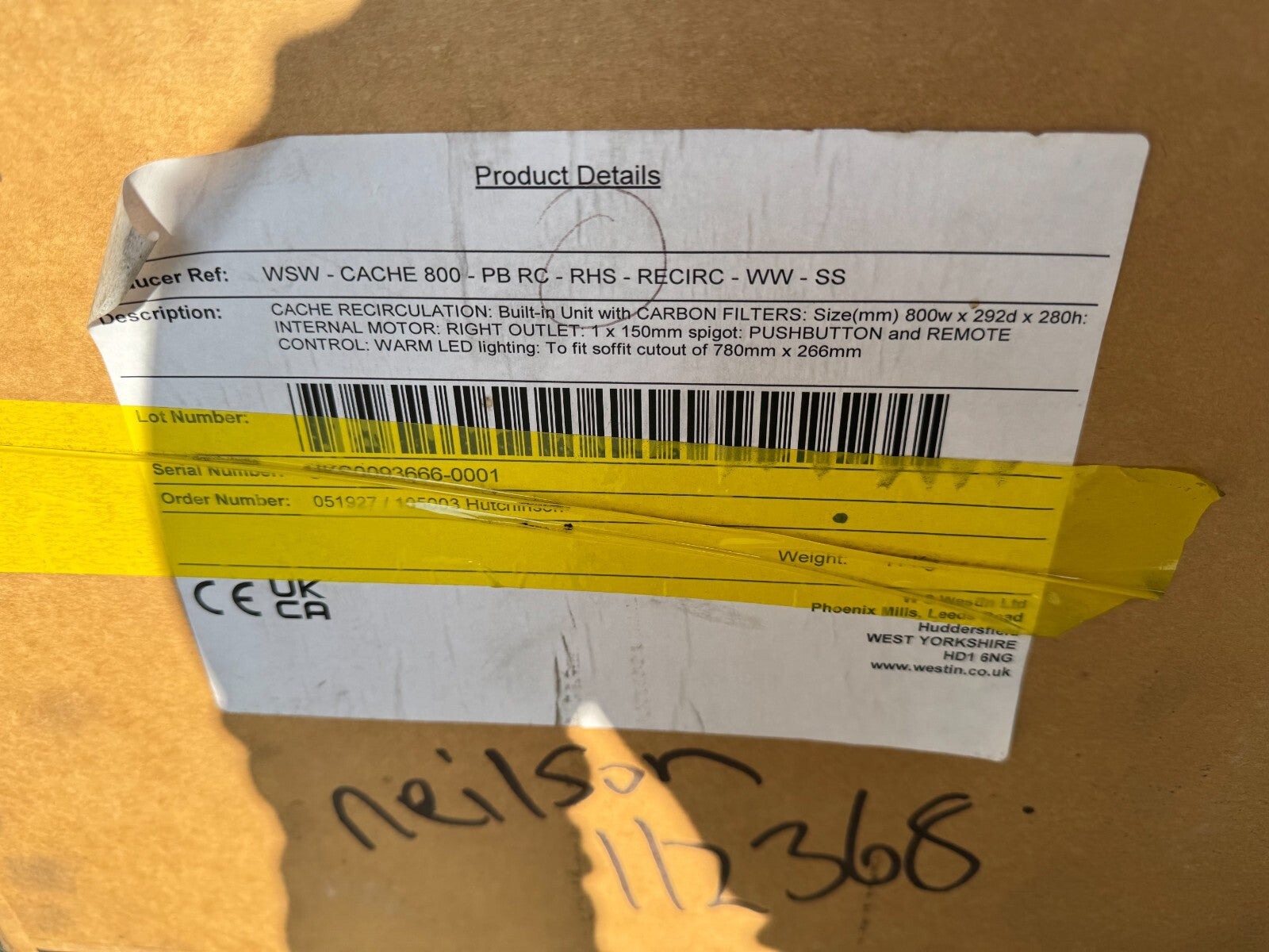 New Westin Cache 800 Built in Canopy Extractor Hood recirculating Remote BR2056