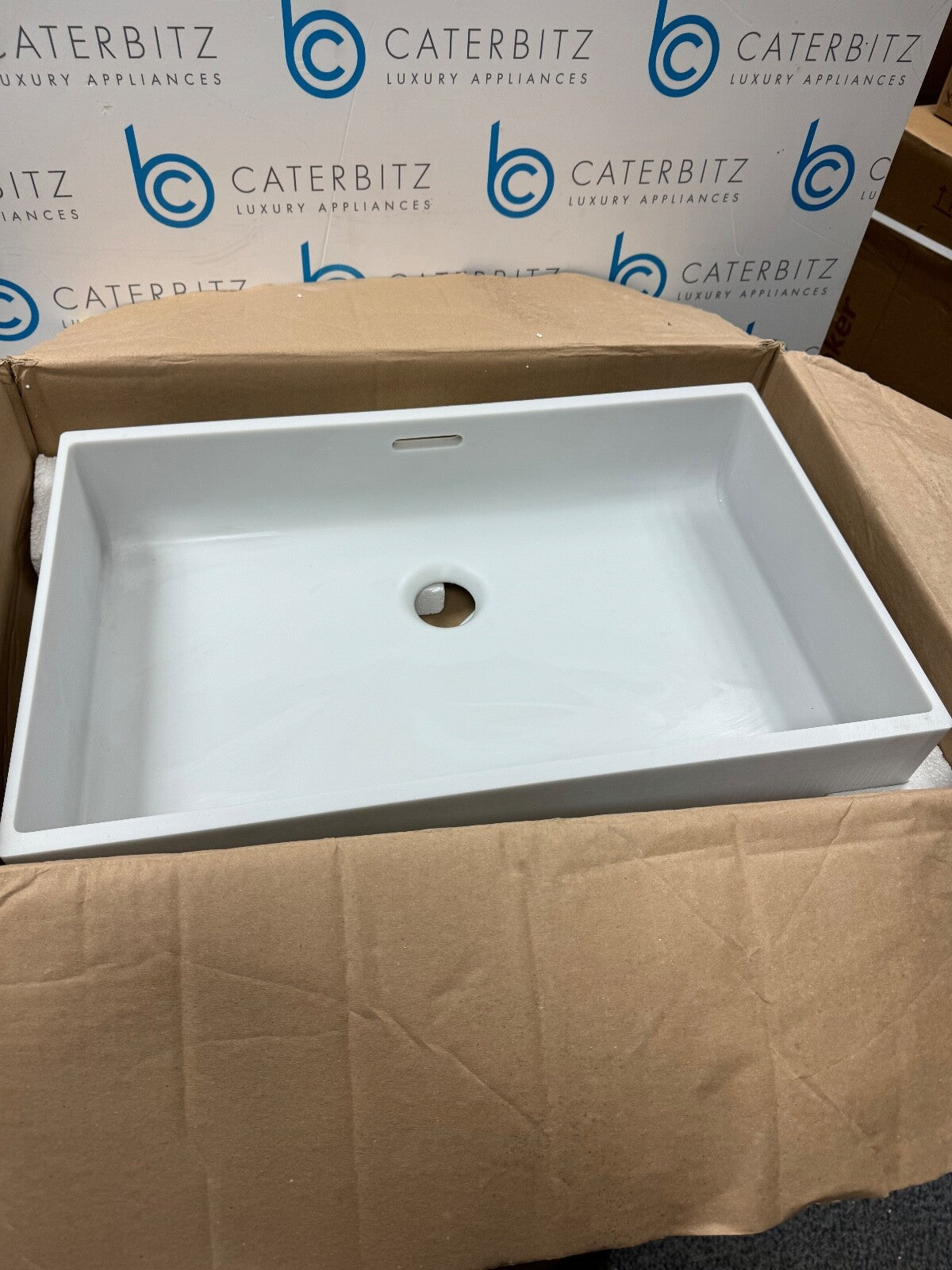 unused CD UK Primo Classic Rectangle Basin Pearl Grey Corian 500 x 300 sink