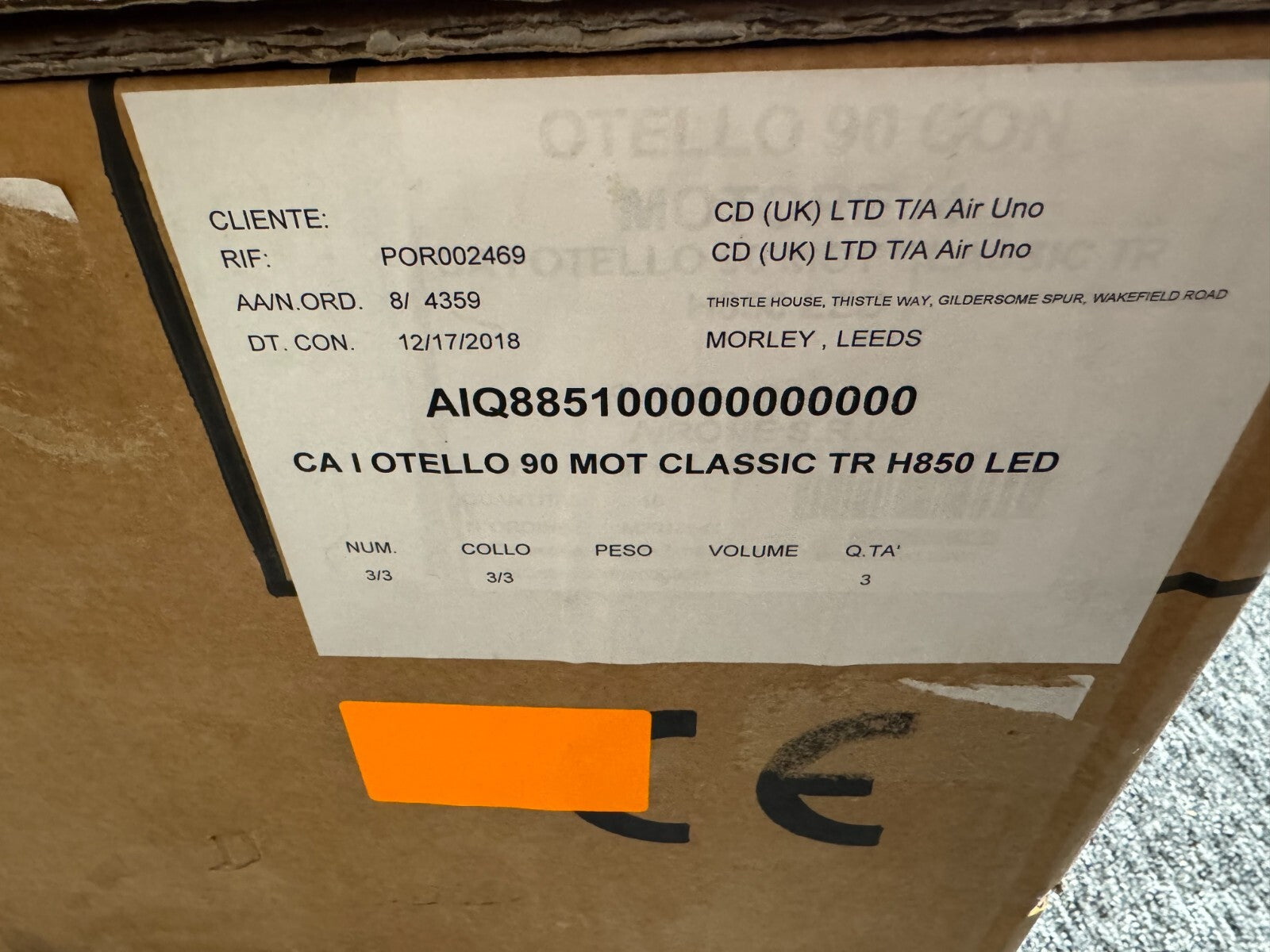 NEW Airone OTELLO CA I 90 MOT CLASSIC Ceiling hood Extractor Hood White BR674