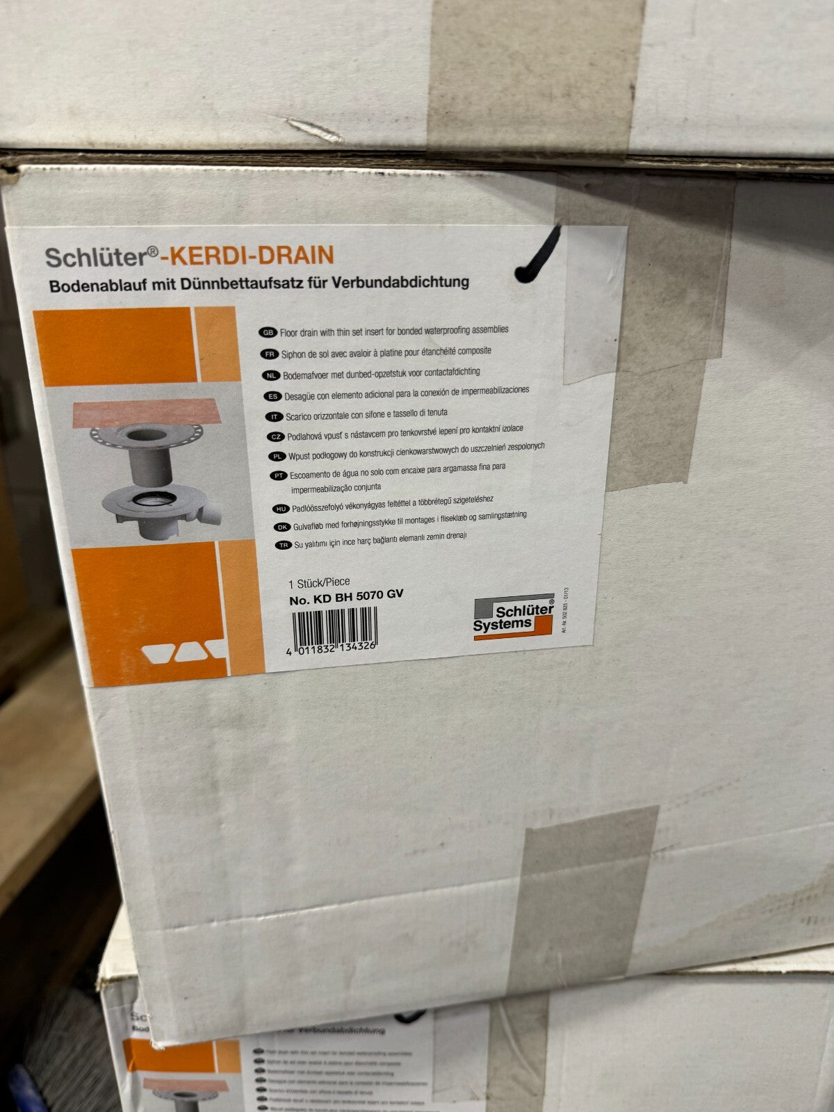 NEW Schluter Kerdi Drain KDBH5070GV Interior Floor Drain Odour Trap 50/70mm BR71