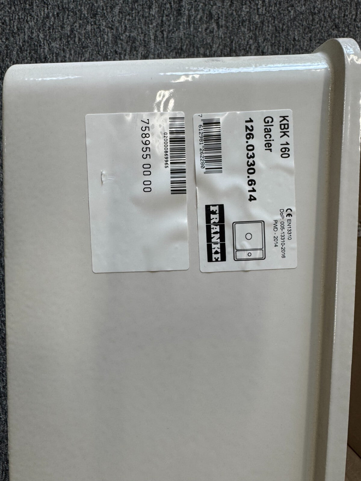 NEW KUBUS KBK 160 REV White 126.0438.484 white Kitchen Sink Basin BR2221