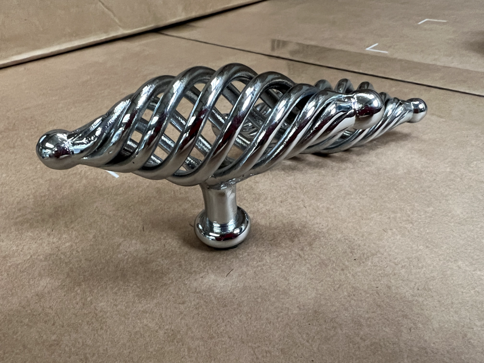 Smallbone Mark Wilkinson Chrome Twisted Cage kitchen Door Handle Knob Pull metal