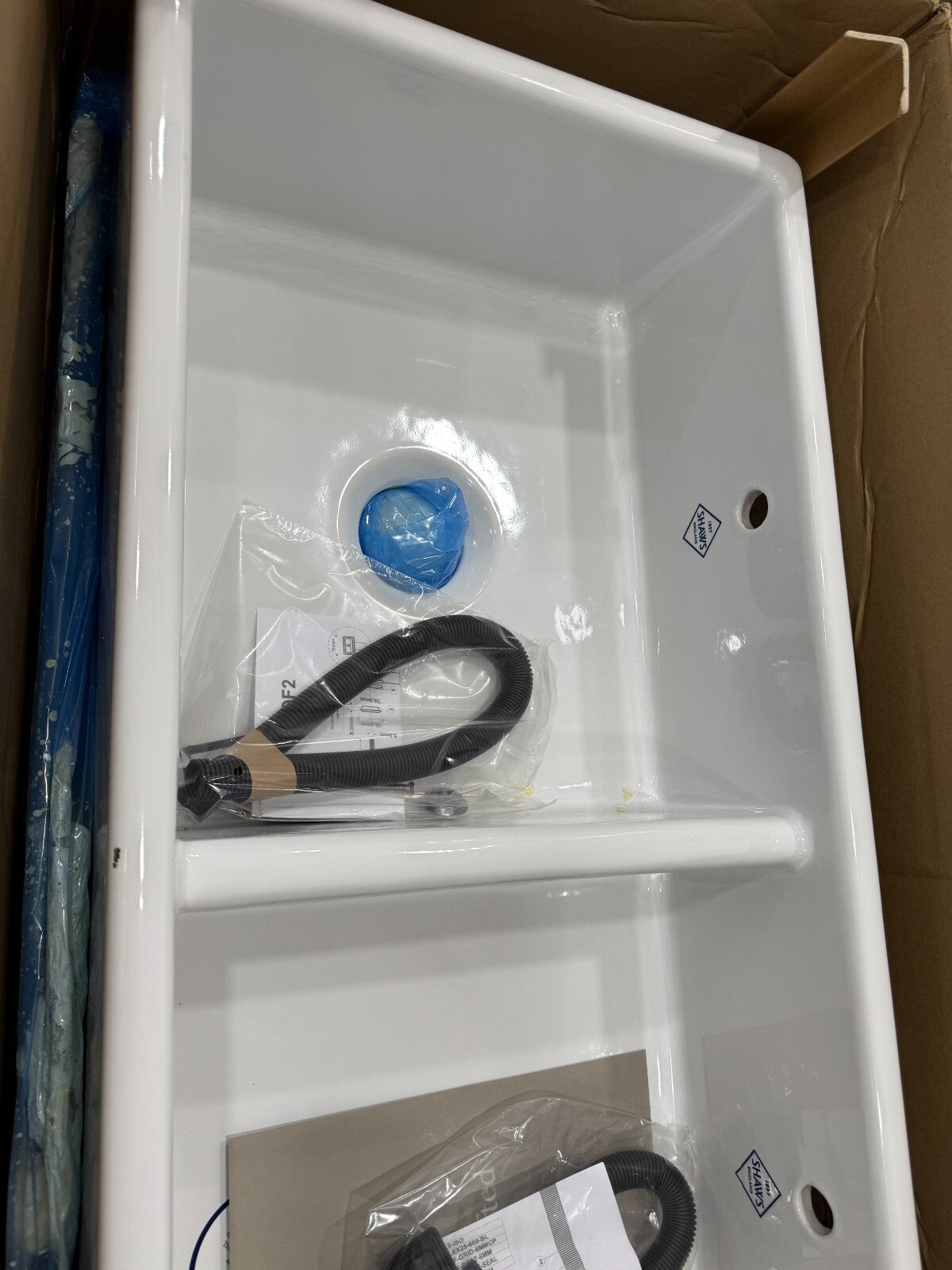 New Shaws Of Darwen SCSH101WH Kitchen double basin sink White BR2239