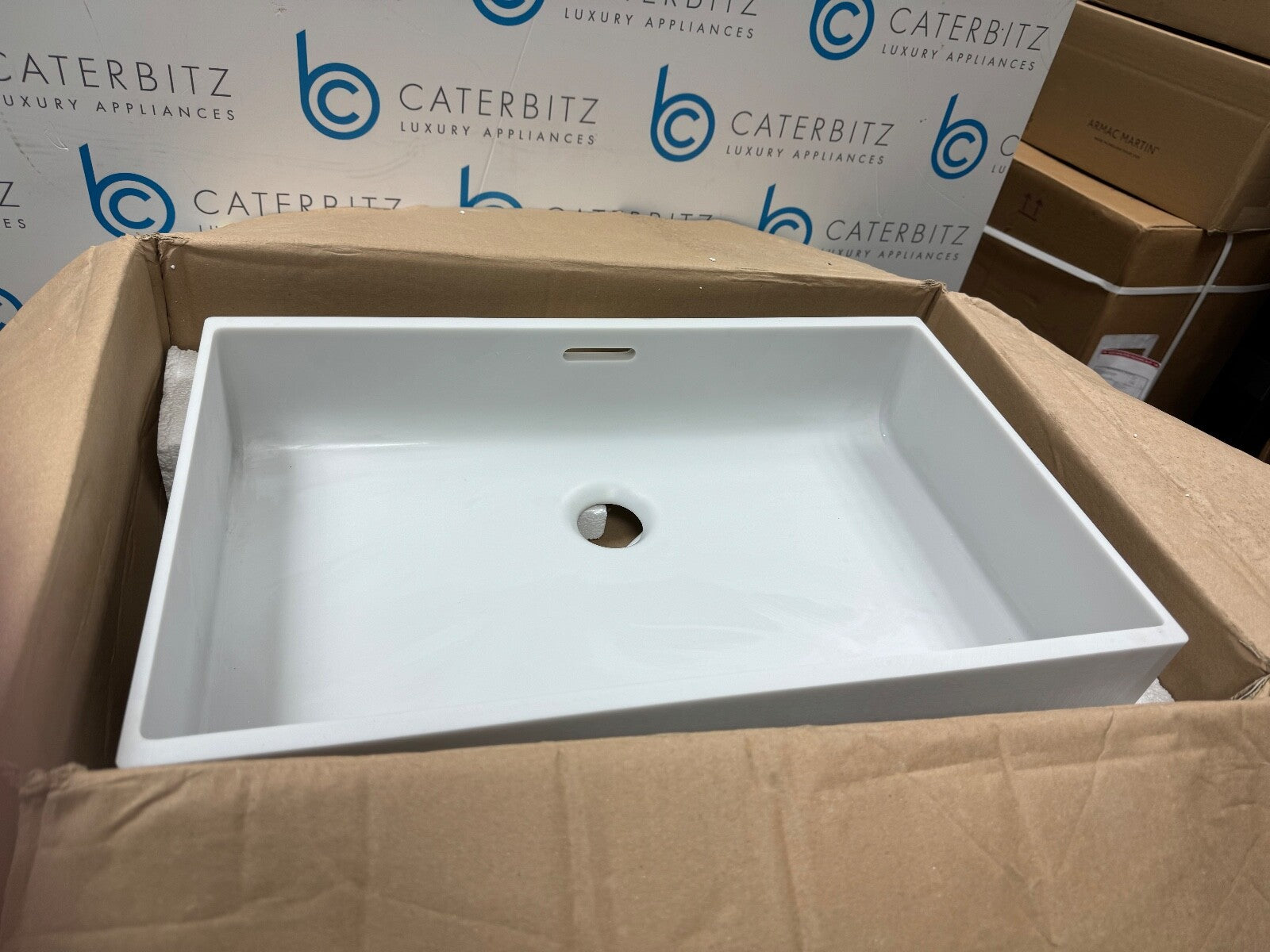 unused CD UK Primo Classic Rectangle Basin Pearl Grey Corian 500 x 300 sink