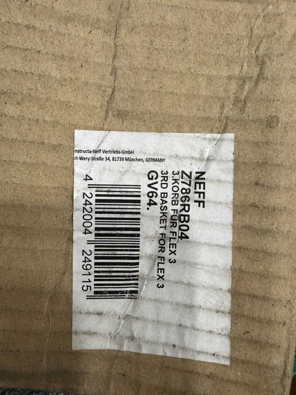 NEW Neff Z786RB04 Basket For MaxFlex Pro Baskets Dishwasher BR2014