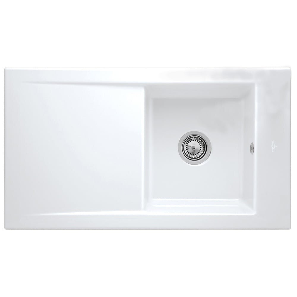 NEW Villeroy & Boch Timeline 60 1 Bowl White Ceramic Kitchen Sink Drainer BR882
