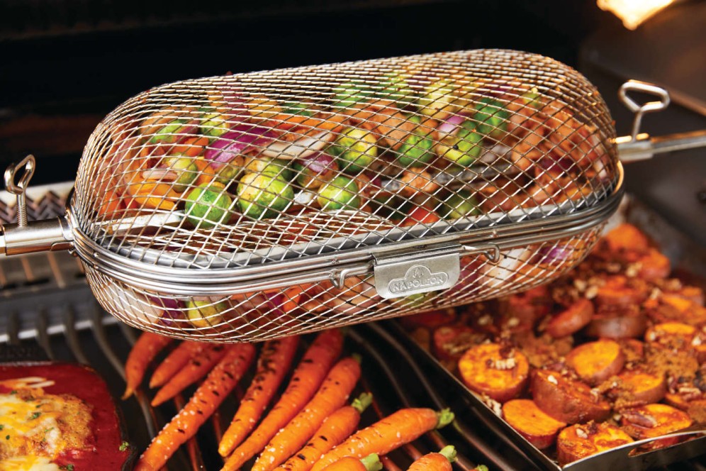 Napoleon Rotisserie Grill Basket for Wings, Vegetables, and Fries