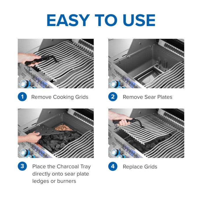 Napoleon Cast Iron Charcoal and Smoker Tray for Gas Grills