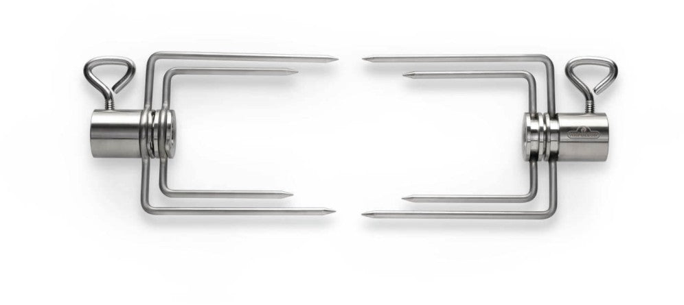 Napoleon Collapsible Rotisserie Forks | 4-Prong Rotisserie Fork Set | Stainless Steel Rotisserie Forks | Universal Fit Spit Rod Forks | Caterbitz UK