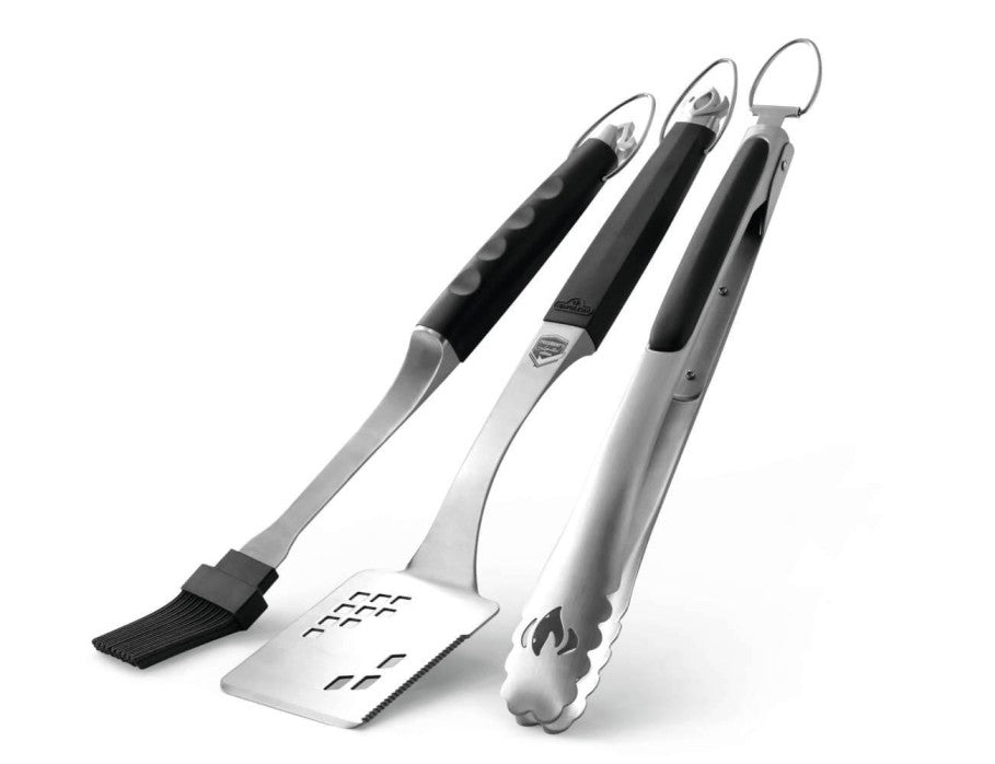 Napoleon Executive 3 Piece Toolset | Cast Stainless Steel | Ergonomic Handles | Premium BBQ Tools | Caterbitz UK
