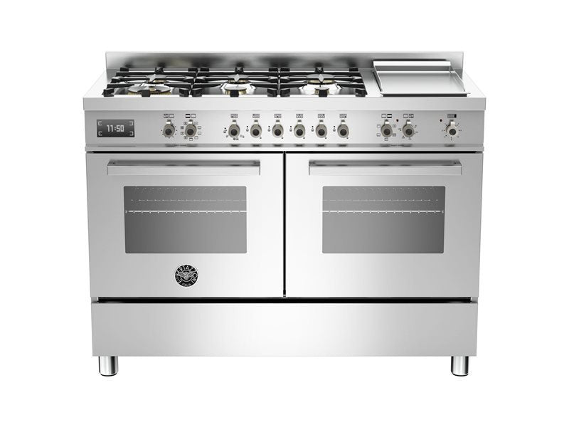 Bertazzoni Range Cooker Professional 120 6-burner + griddle, Electric Double Oven