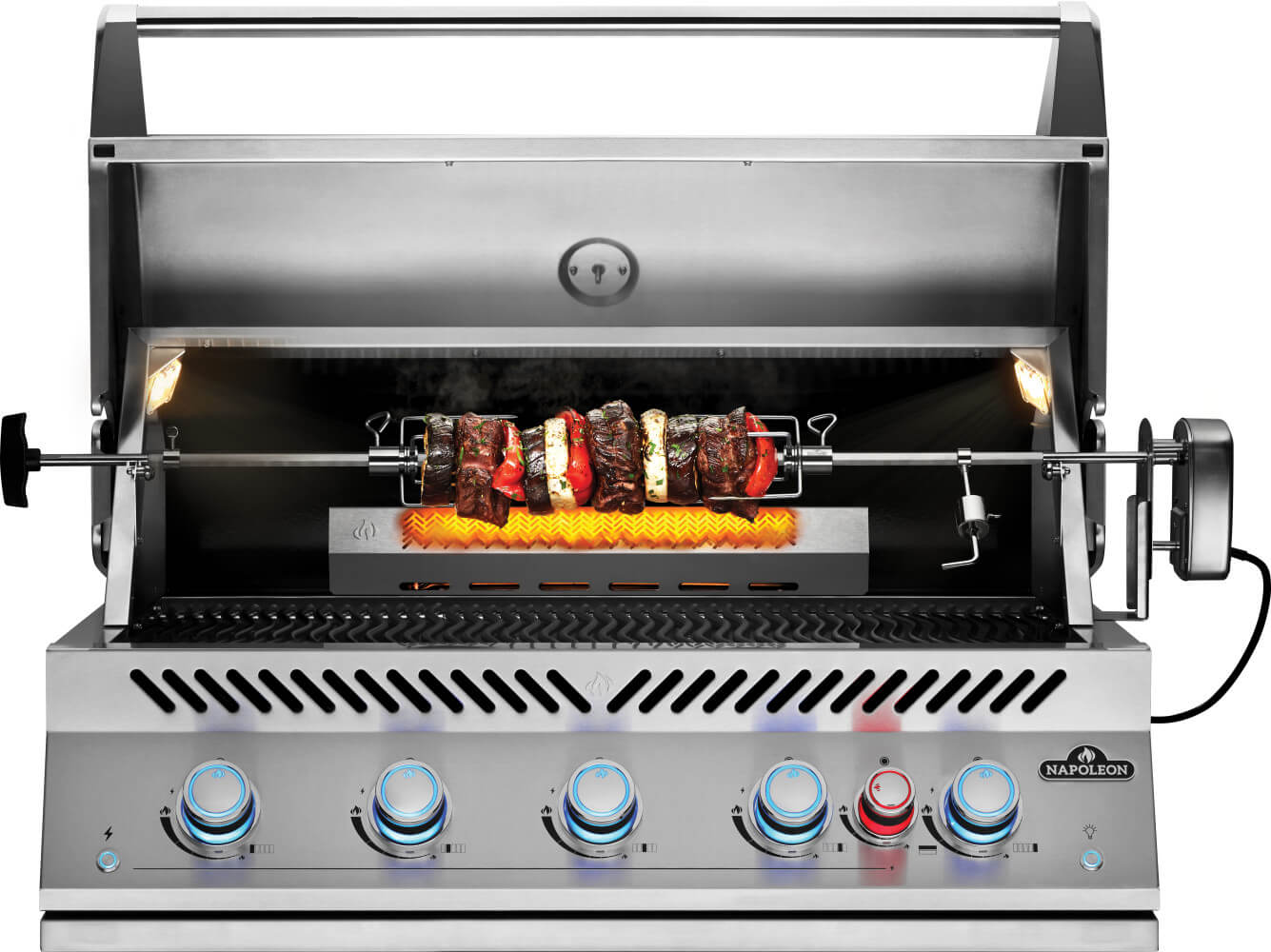Built-In 700 Series 38 Gas Grill | 5 Burner Gas Grill | Infrared Rear Rotisserie | Stainless Steel WAVE™ Grids | Outdoor Kitchen UK | Caterbitz
