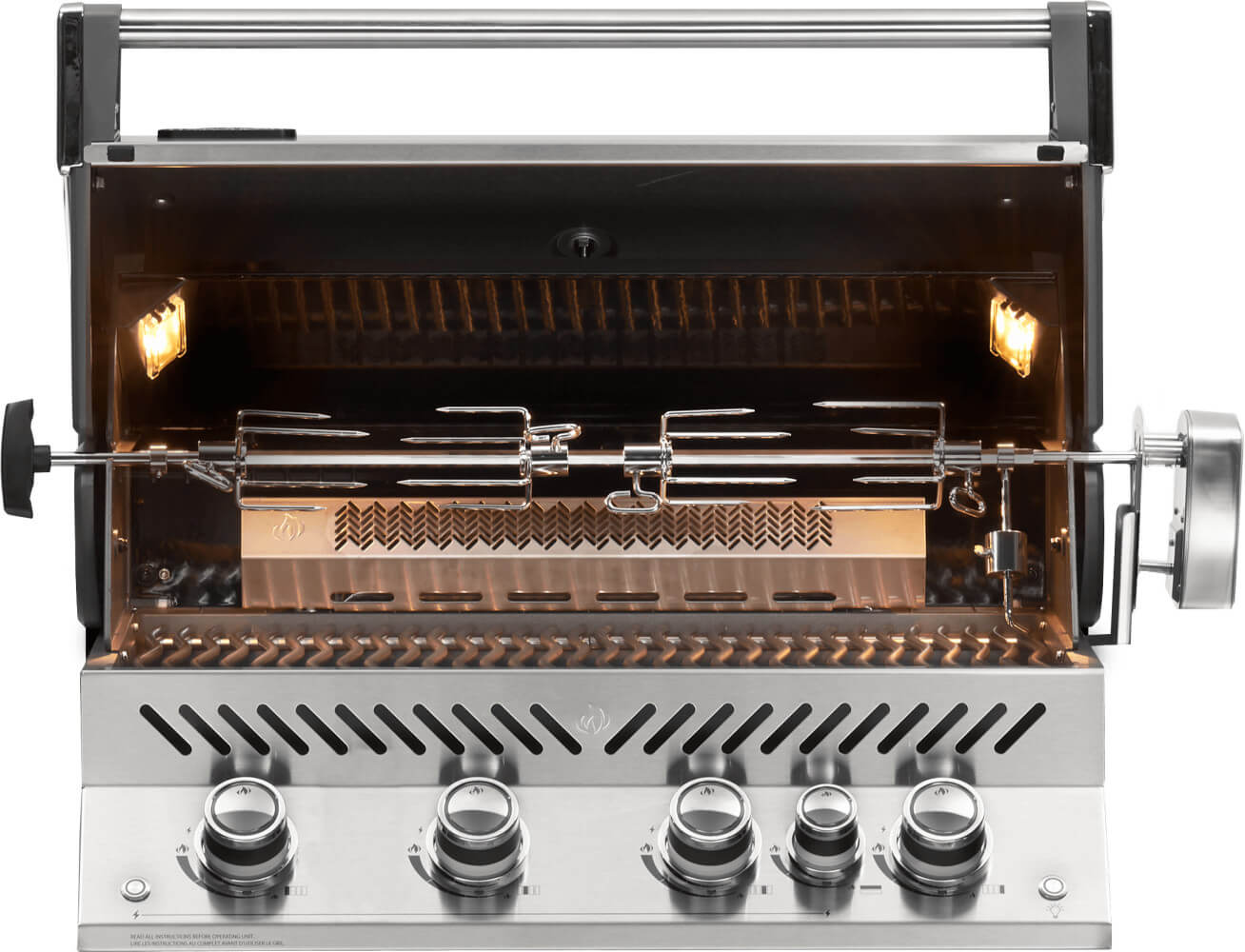 Built-in Prestige PRO 500 RB | 4 Burner Natural Gas Grill | Infrared Rear Burner | WAVE Stainless Steel Grids | Caterbitz UK