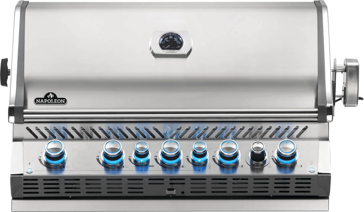 Built-in Prestige PRO 665 RB | 5 Burner Natural Gas Grill | Infrared Rear Burner | WAVE Stainless Steel Grids | Caterbitz UK