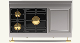 (EF) 2 Gas Burners (small burner at the back), 1 Maxi Gas Burner, 1 Large Electric Teppanyaki
