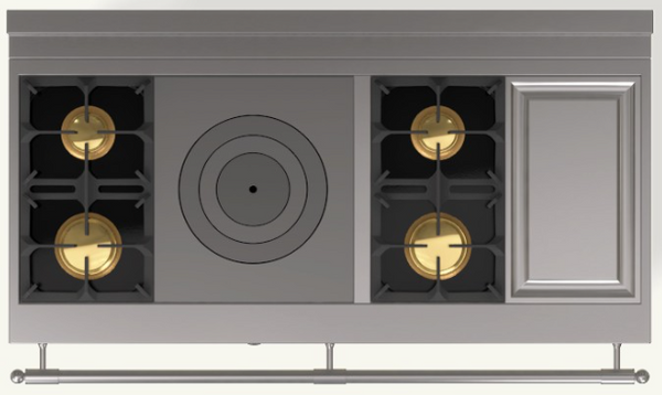 (H4) 2 Gas Burners (small burner at the back), 1 Gas French Top, 2 Gas Burners (small burner at the back), 1 Small Electric Teppanyaki