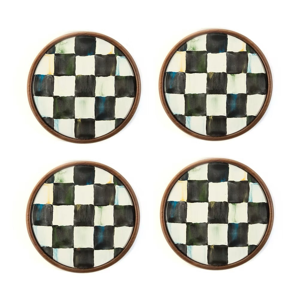 Mackenzie-Childs Courtly Check Coasters - Set Of 4