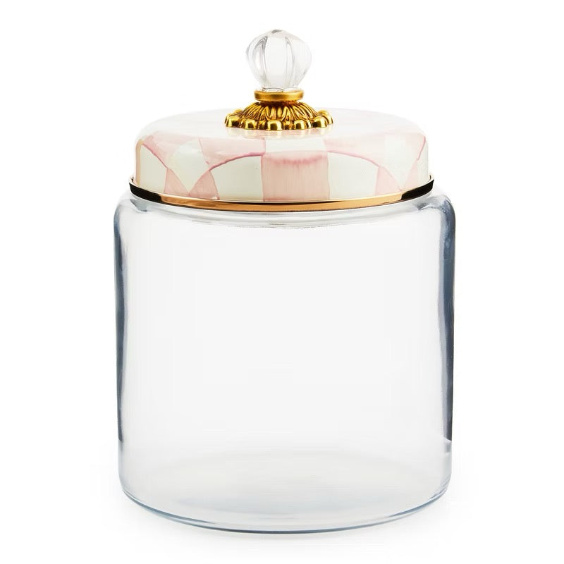 Mackenzie-Childs Rosy Check Kitchen Large Canister