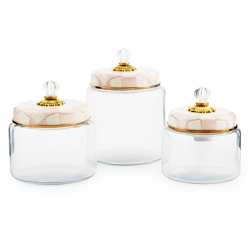 Mackenzie-Childs Rosy Check Kitchen Large Canister