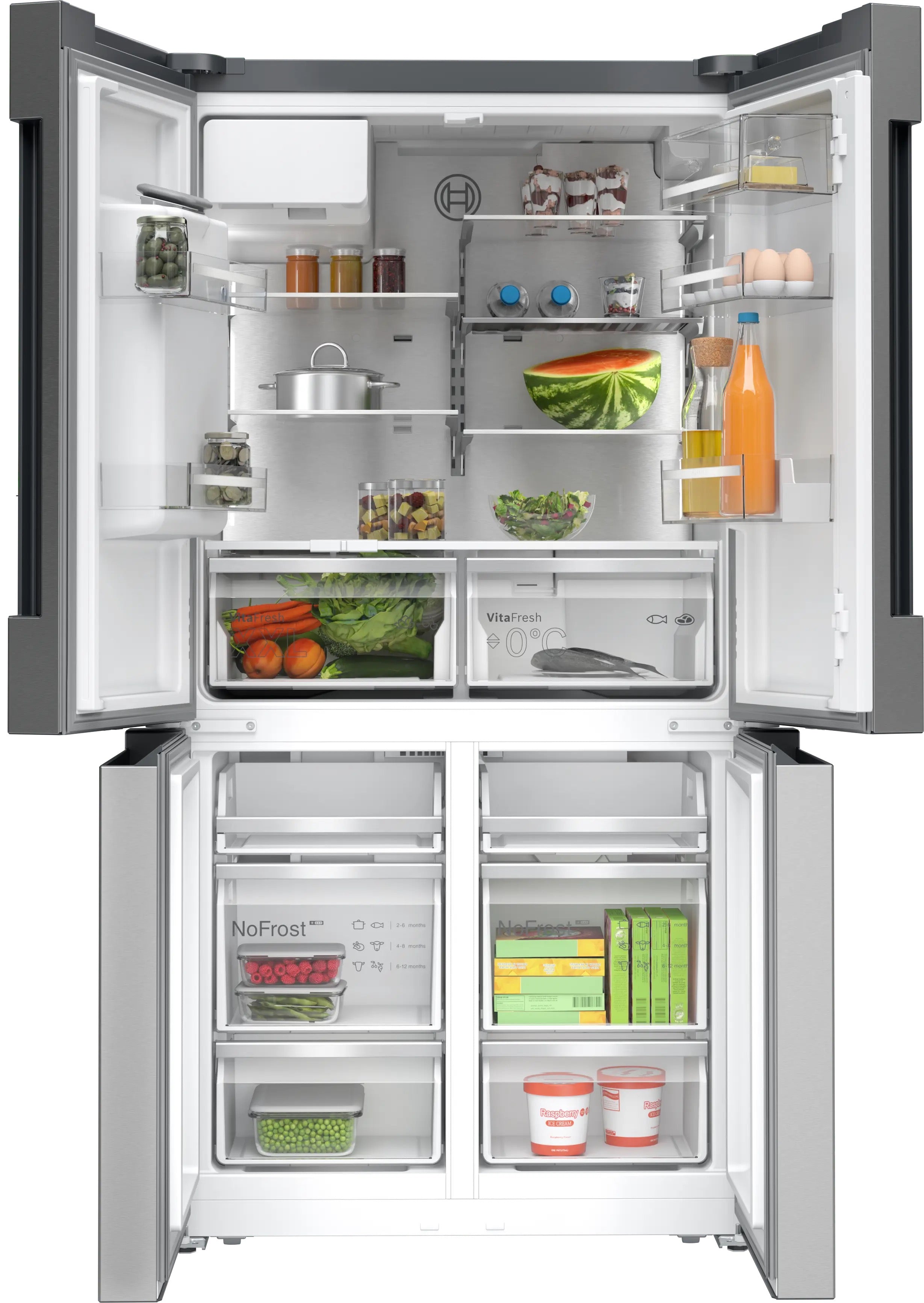 Bosch Series 6 Multi Door American Fridge Freezer Stainless steel - KFD96APEA
