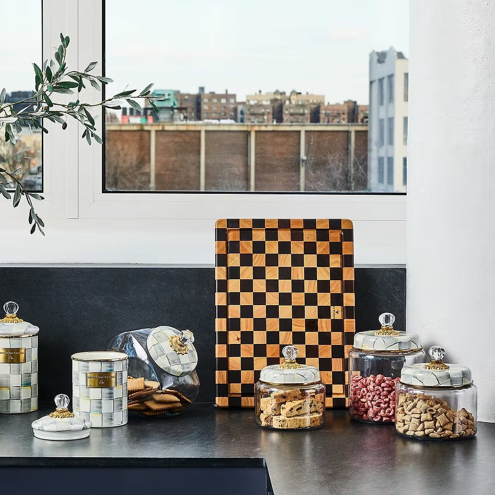Mackenzie-Childs Sterling Check Kitchen Medium Canister
