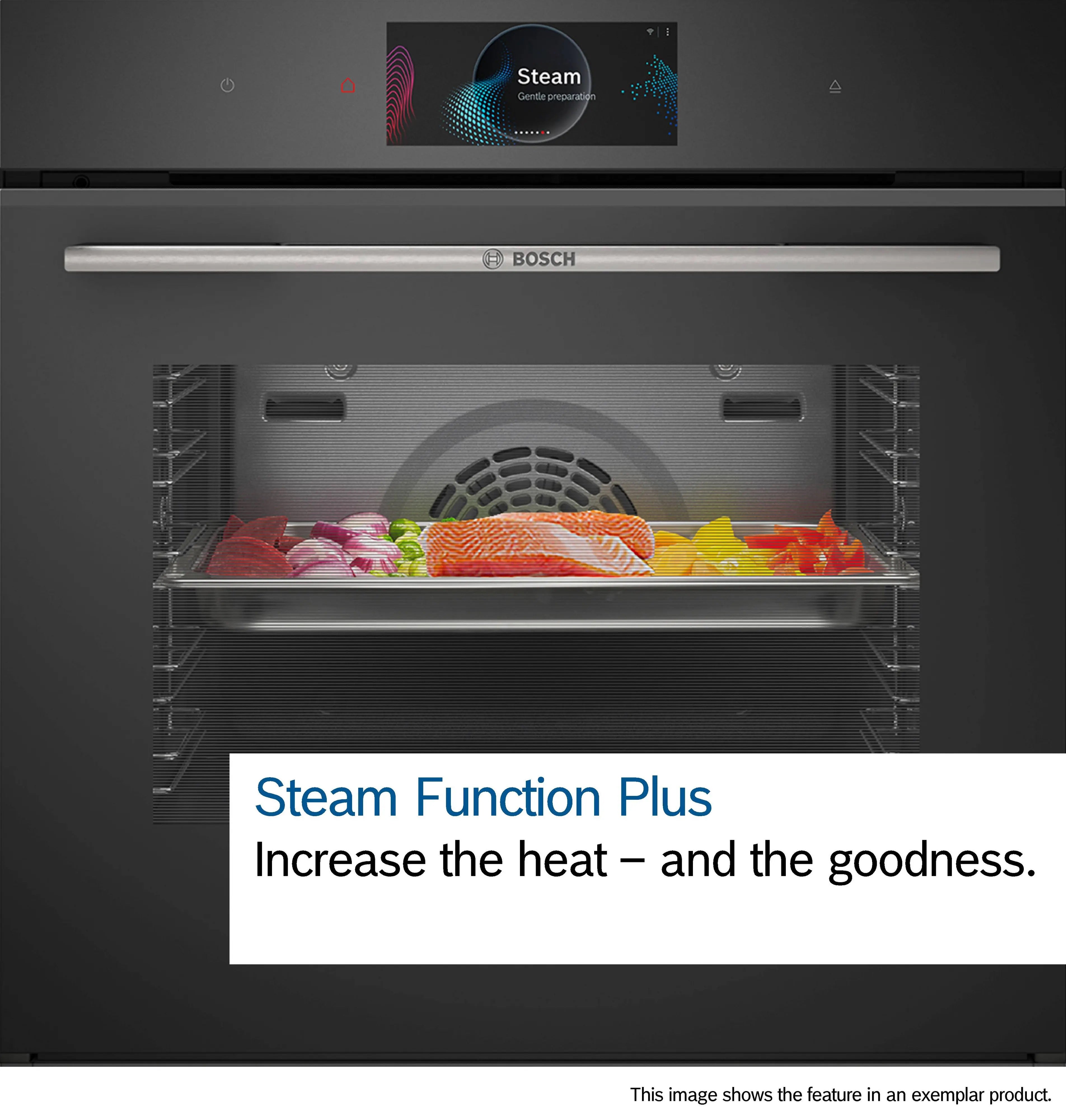 Bosch Series 8 Built-in compact oven with steam function 60 x 45 cm Black - CSG7361B1
