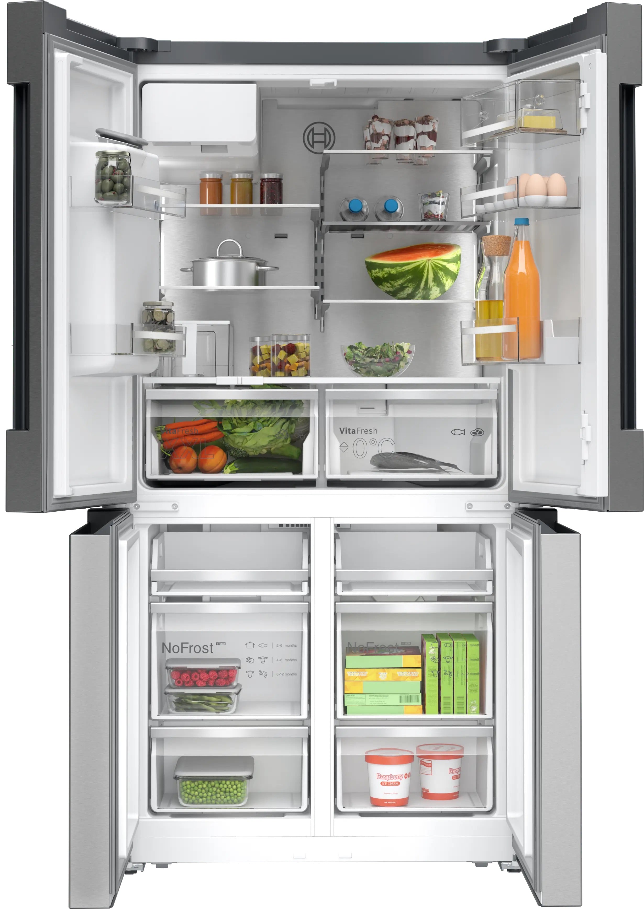 Bosch Series 6 Multi Door American Fridge Freezer 183 x 90.5 cm Stainless steel - KFI96APEAG