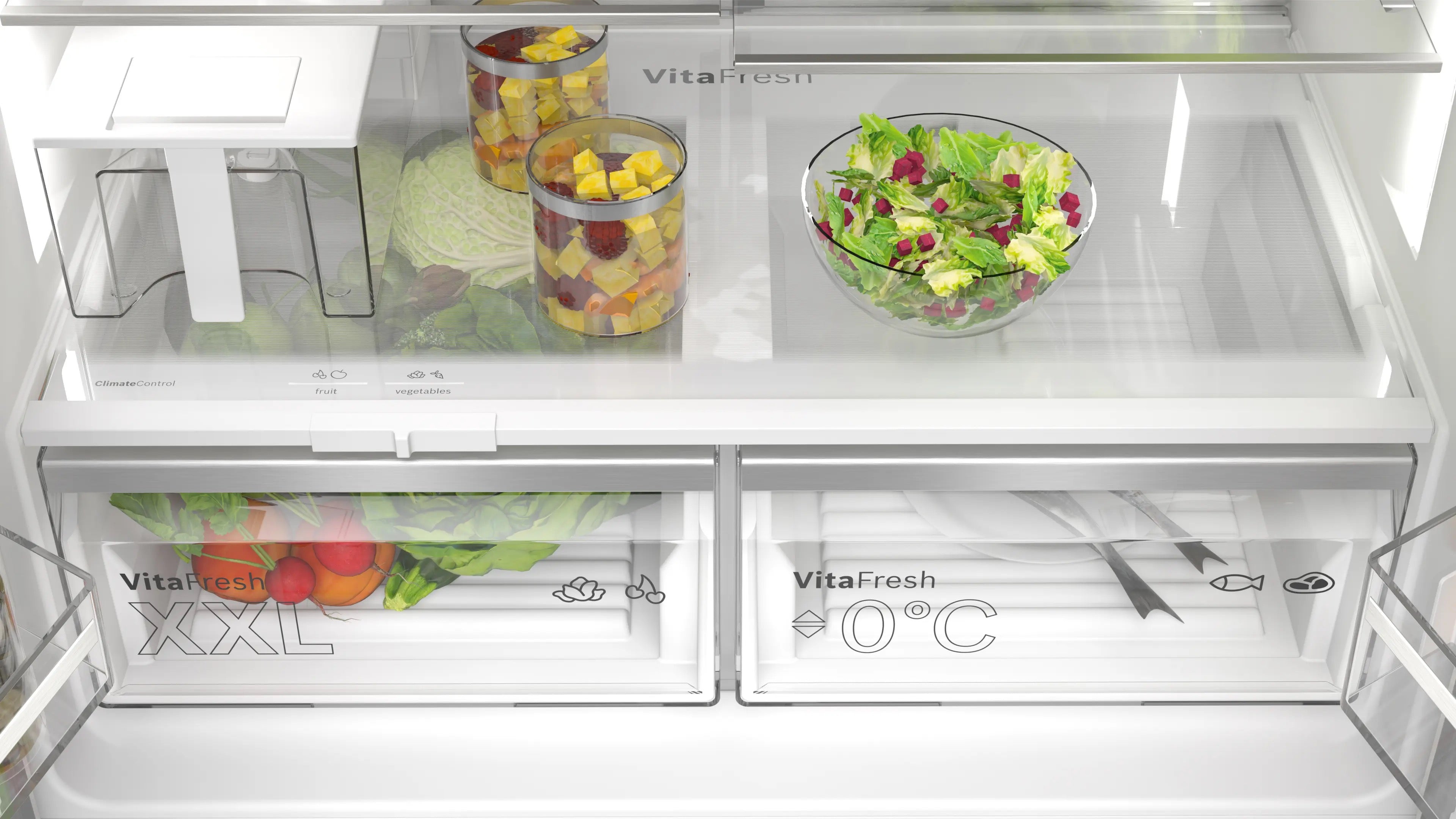 Bosch Series 6 Multi Door American Fridge Freezer 183 x 90.5 cm Stainless steel - KFI96APEAG
