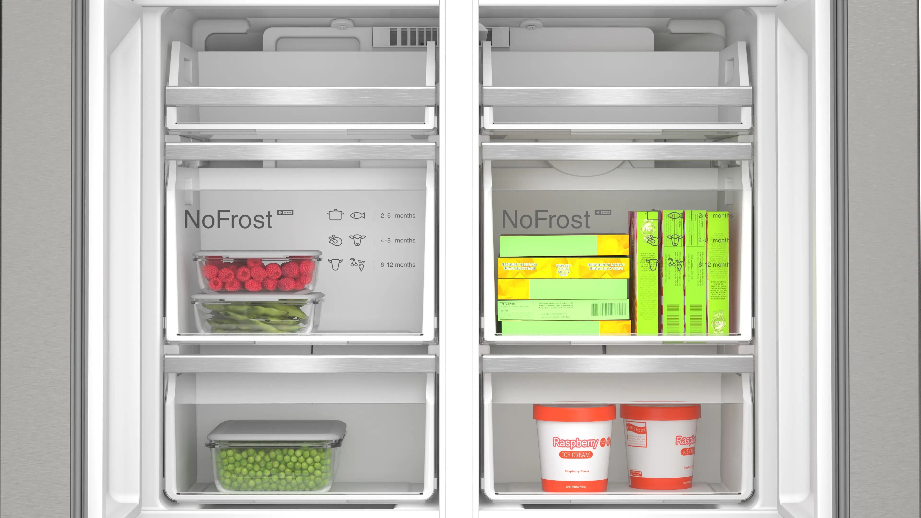 Bosch Series 6 Multi Door American Fridge Freezer 183 x 90.5 cm Stainless steel - KFI96APEAG